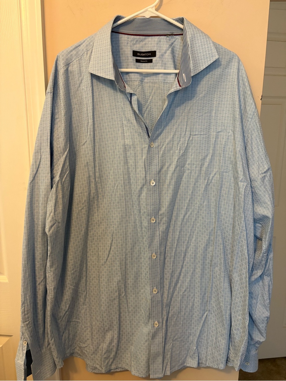 Bugatchi Light Blue Patterned Men's Dress Shirt